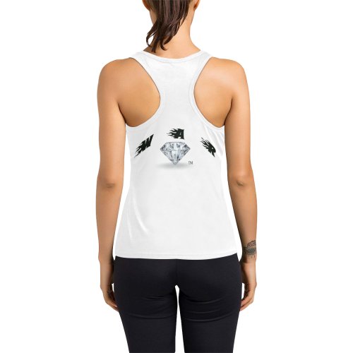 WHITE Women's Racerback Tank Top (Model T60)