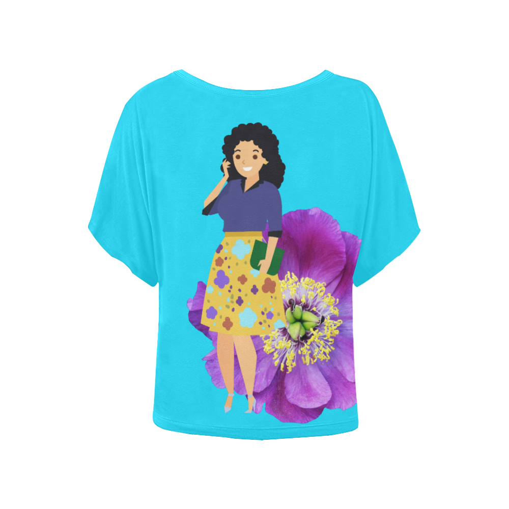 Fairlings Delight's Curvy is Beautiful Collection- Your Body Your Rules 53086a3 Women's Batwing-Sleeved Blouse T shirt (Model T44)