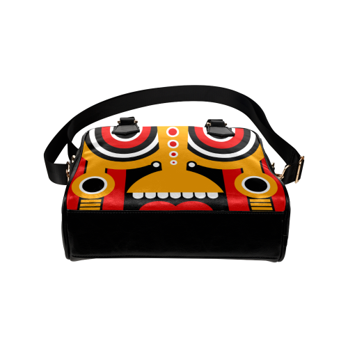Red Yellow Tiki Tribal Shoulder Handbag (Model 1634)