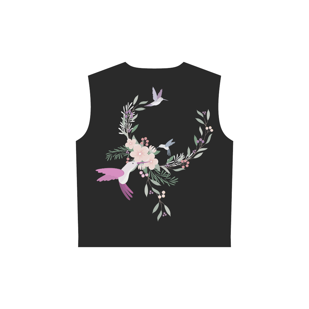 Nature Animals - The Spring Of Hummingbirds All Over Print Sleeveless Hoodie for Women (Model H15)