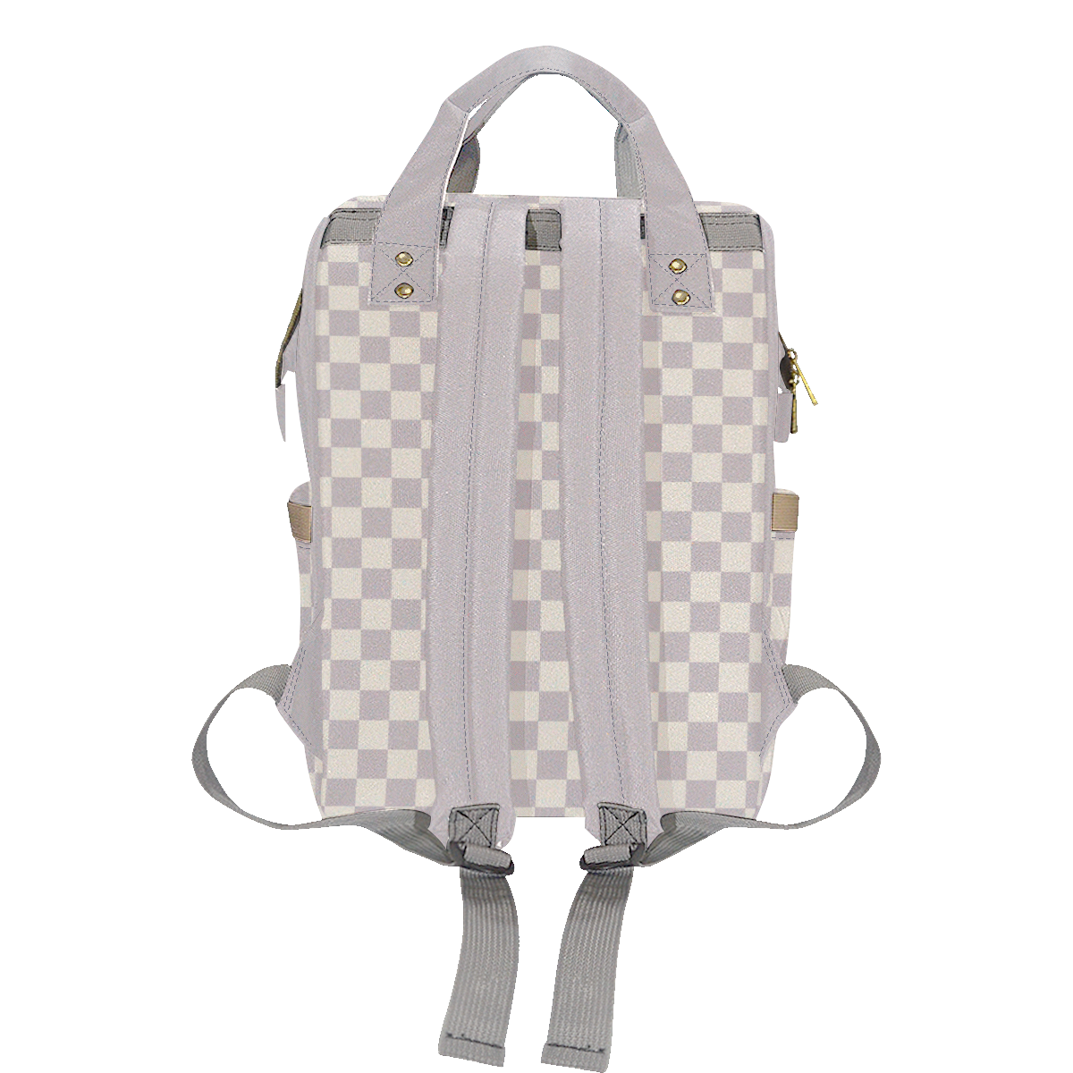 Gray and Cream Multi-Function Diaper Backpack/Diaper Bag (Model 1688)