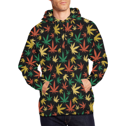 Cannabis Pattern All Over Print Hoodie for Men (USA Size) (Model H13)