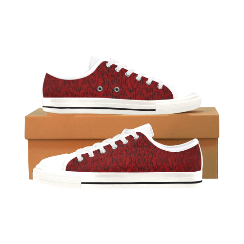 crush red lace inspired design  by FlipStylez Designs Men's Classic Canvas Shoes/Large Size (Model 018)