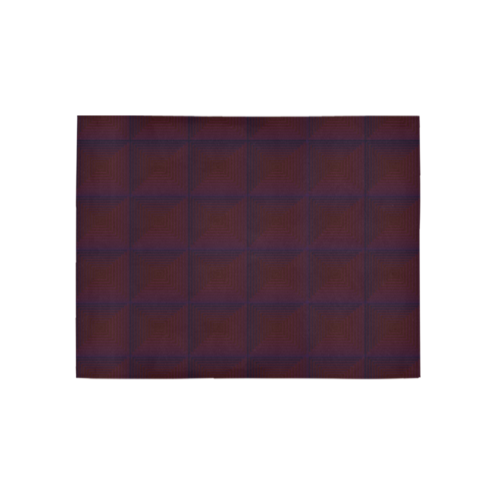 Brown multicolored multiple squares Area Rug 5'3''x4'
