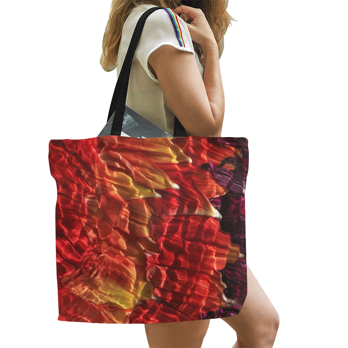 Muscled Petals All Over Print Canvas Tote Bag/Large (Model 1699)