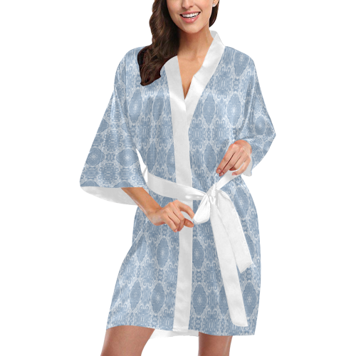 Geometric Floral Kimono Robe