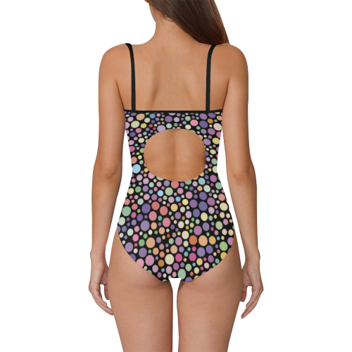 Colorful dot pattern Strap Swimsuit ( Model S05)