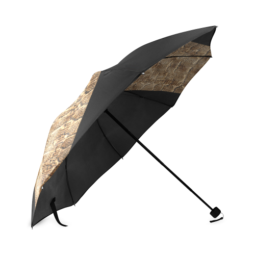 Golden Python On Black Foldable Umbrella (Model U01)
