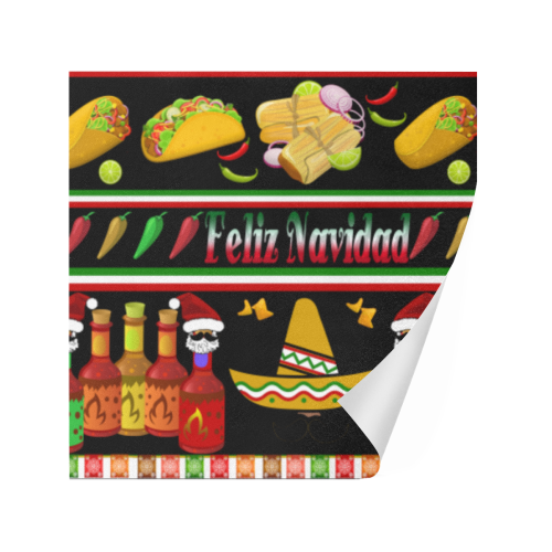 Feliz Navidad Ugly Sweater on Black Gift Wrapping Paper 58"x 23" (1 Roll)