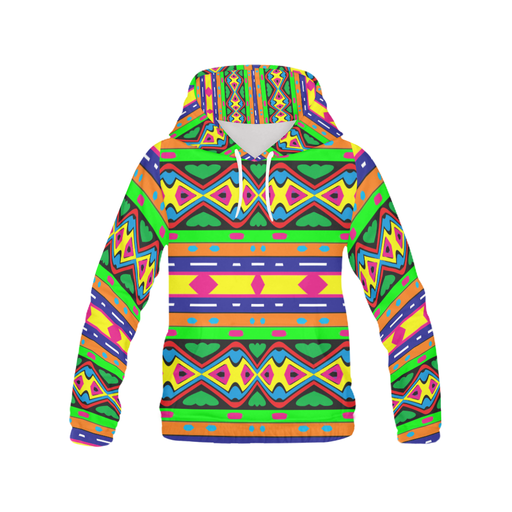 Distorted colorful shapes and stripes All Over Print Hoodie for Men (USA Size) (Model H13)