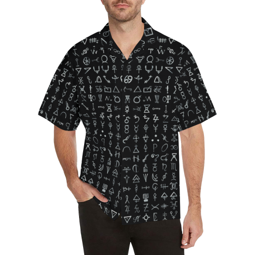 Alchemy Alchemical Runes Symbols Inverted Wetdryvac Hawaiian Shirt (Model T58)