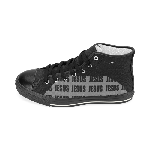Jesus Men's Black High-Top's Men’s Classic High Top Canvas Shoes (Model 017)