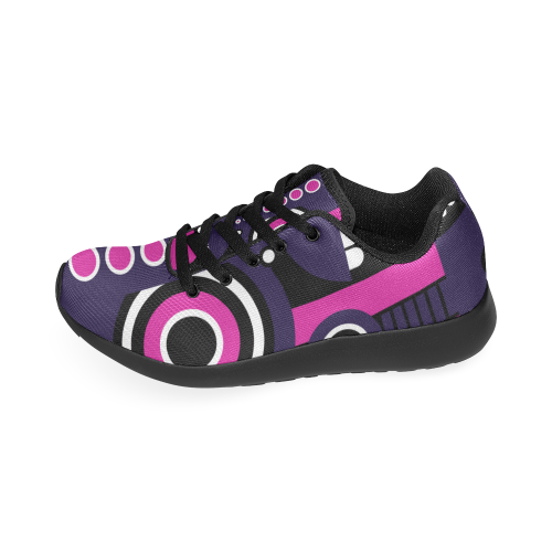 Pink Purple Tiki Tribal Kid's Running Shoes (Model 020)