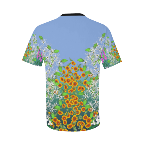 California Wildflowers by Aleta Men's All Over Print T-Shirt with Chest Pocket (Model T56)