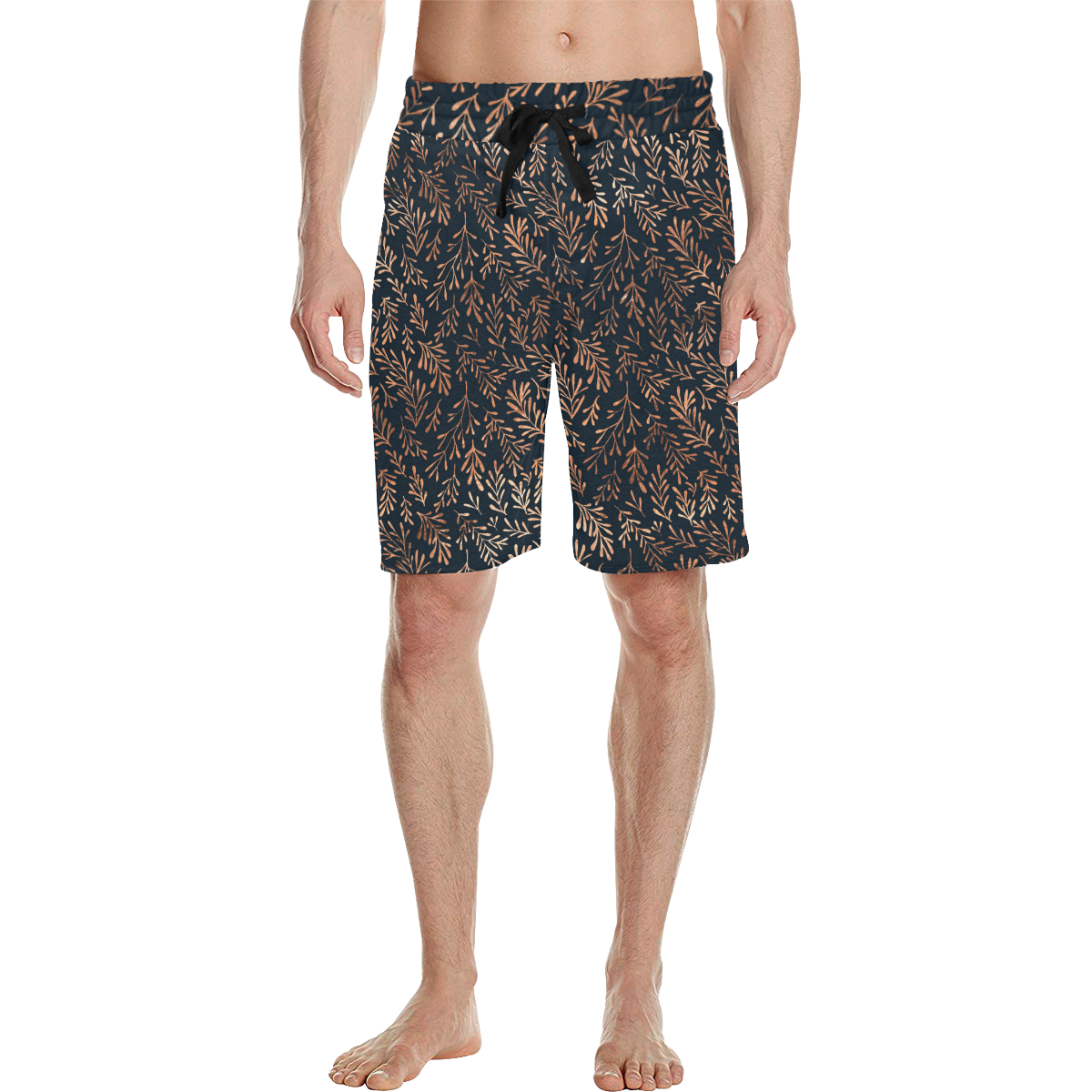 Marcelo palm leaves copper Men's All Over Print Casual Shorts (Model L23)