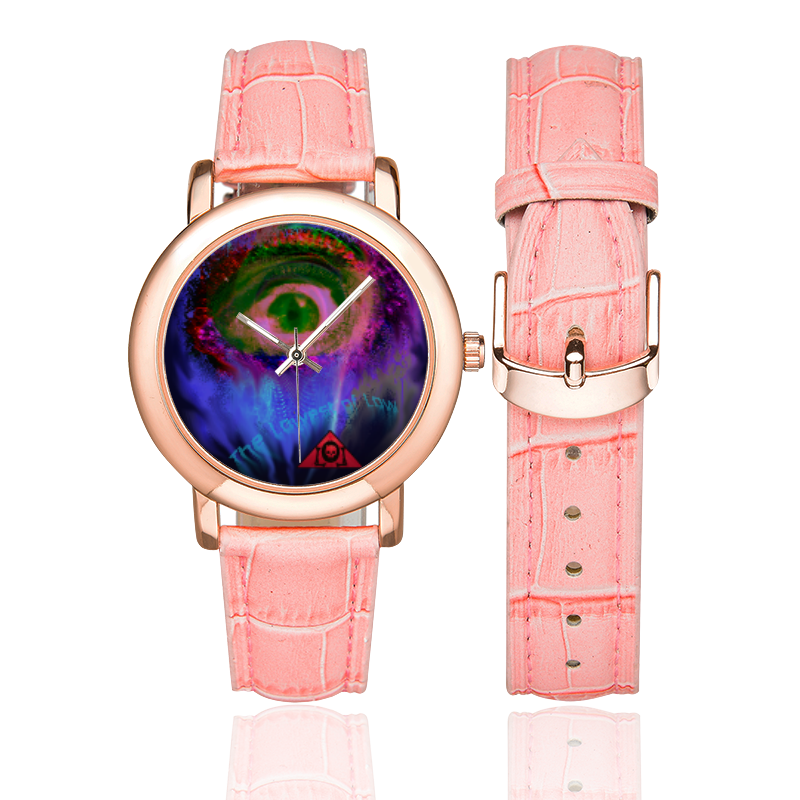 The Lowest of Low Minds Eye Women's Rose Gold Leather Strap Watch(Model 201)