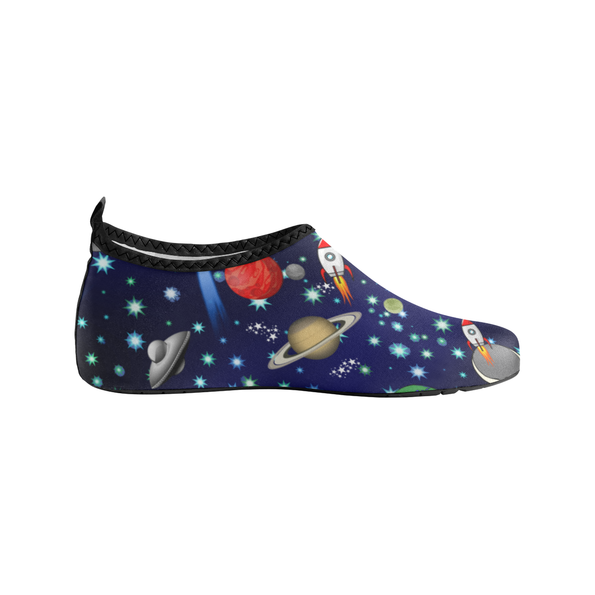 Galaxy Universe - Planets,Stars,Comets,Rockets Women's Slip-On Water Shoes (Model 056)