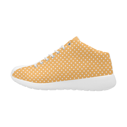 Yellow orange polka dots Women's Basketball Training Shoes/Large Size (Model 47502)