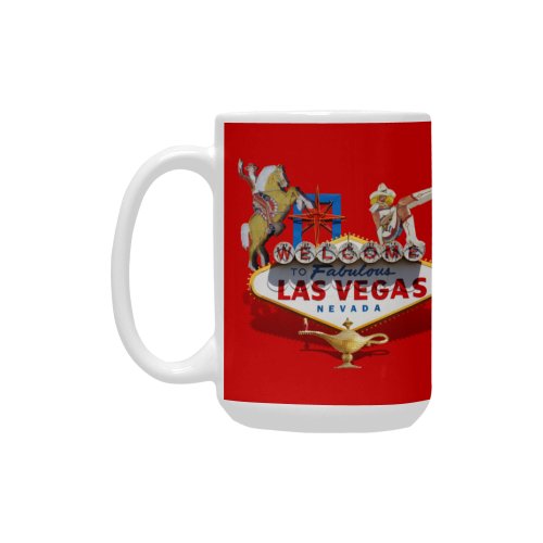 Las Vegas Welcome Sign on Red Custom Ceramic Mug (15OZ)