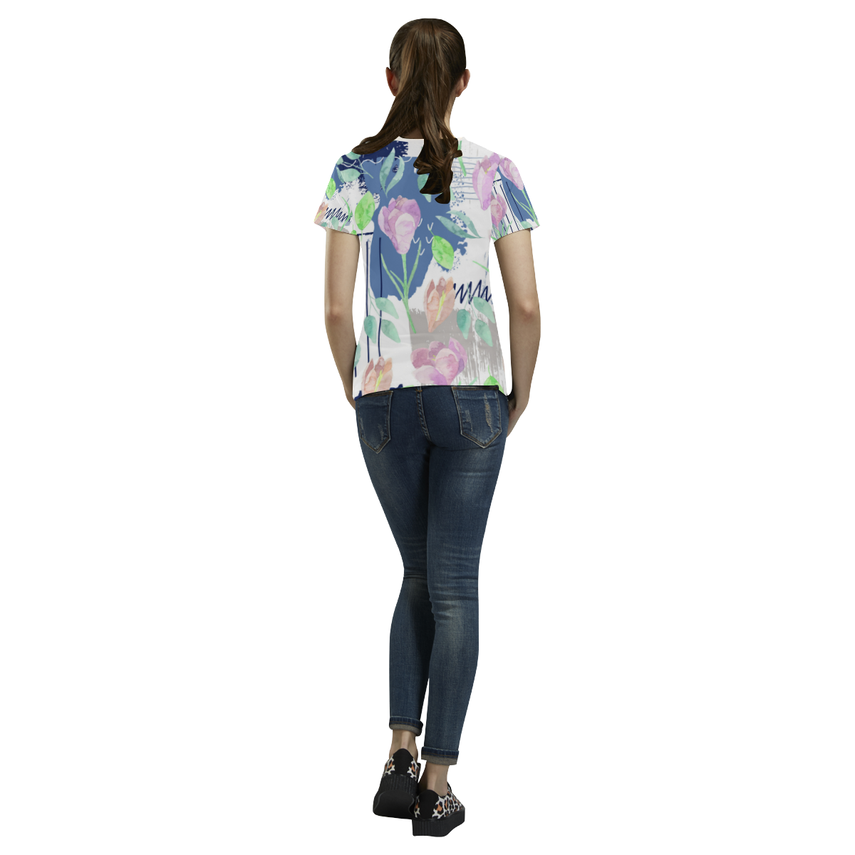 Flower pattern c All Over Print T-shirt for Women/Large Size (USA Size) (Model T40)