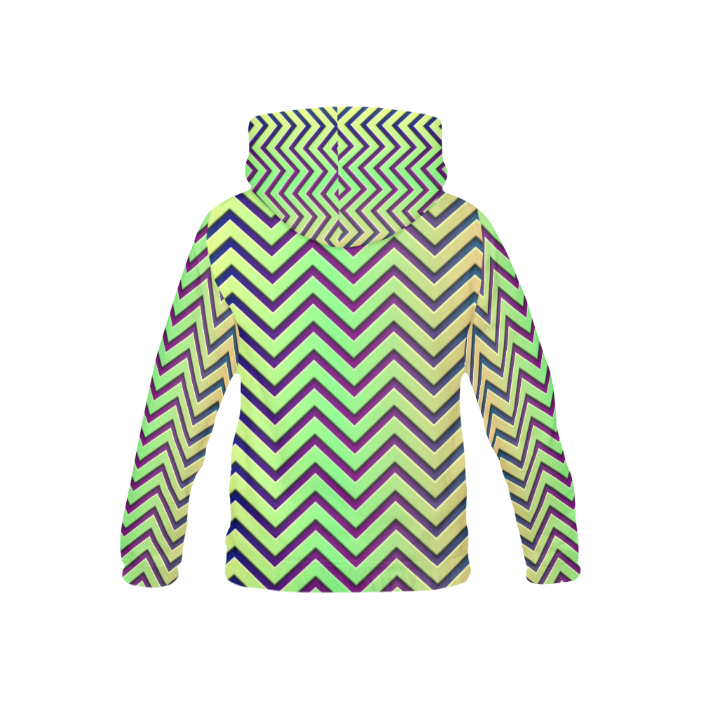 Zig Zag All Over Print Hoodie for Kid (USA Size) (Model H13)