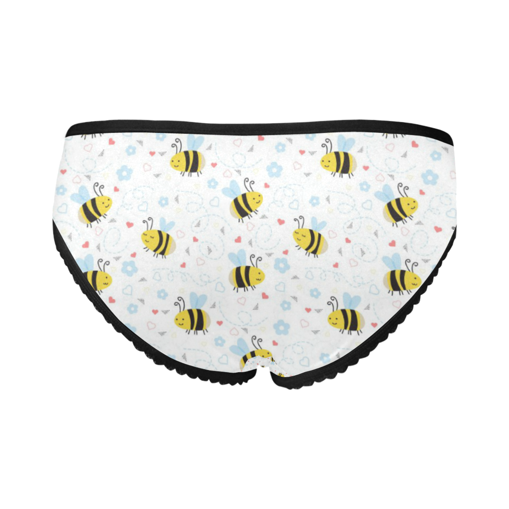Cute Bee Pattern Women's All Over Print Girl Briefs (Model L14)
