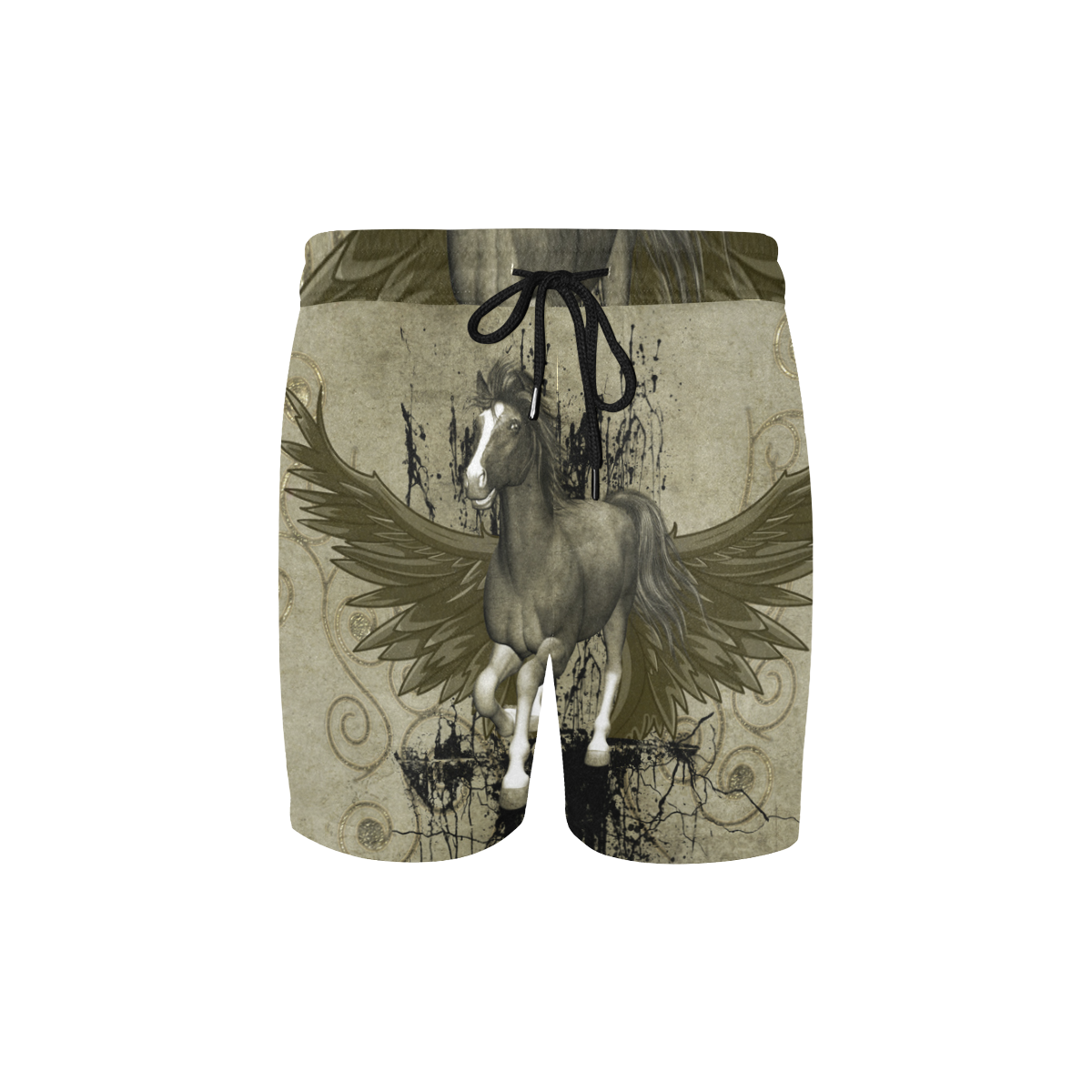 Wild horse with wings Men's Mid-Length Swim Shorts (Model L39)