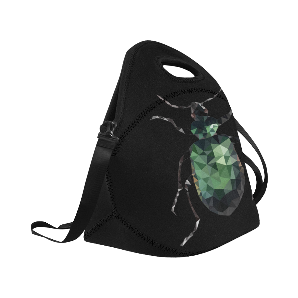 Low poly geometric green bug Neoprene Lunch Bag/Large (Model 1669)