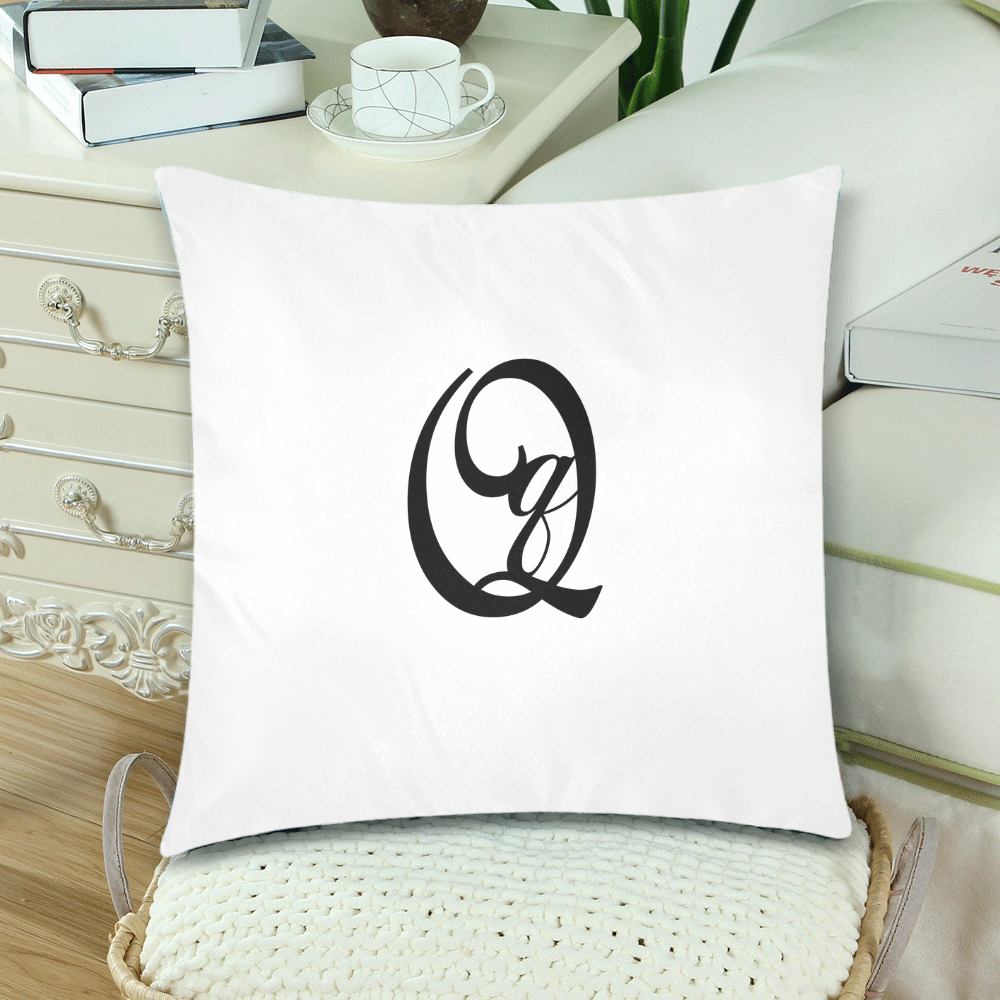 Alphabet Q by Jera Nour Custom Zippered Pillow Cases 18"x 18" (Twin Sides) (Set of 2)