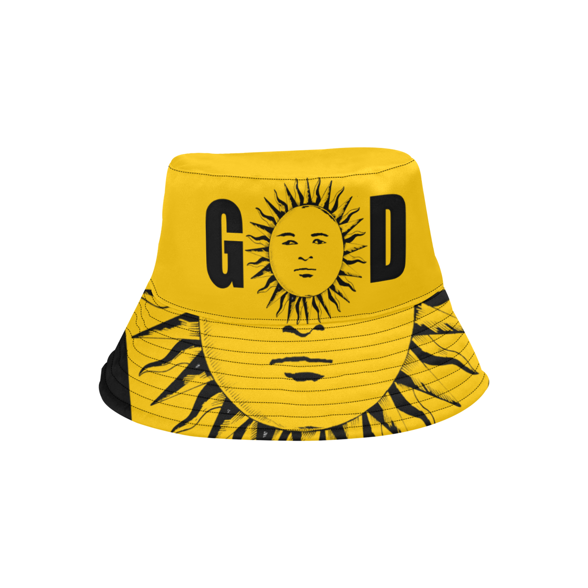 GOD Bucket Hat Yellow All Over Print Bucket Hat