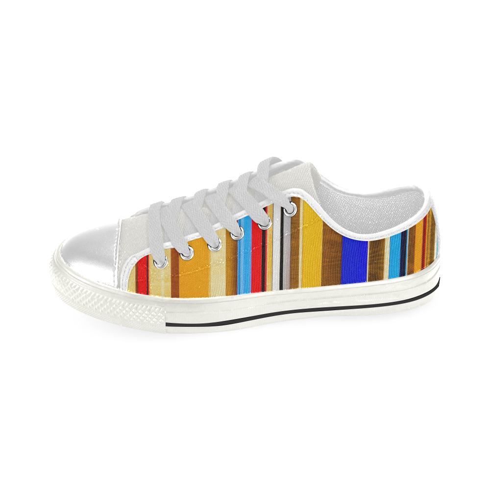 Colorful abstract pattern stripe art Men's Classic Canvas Shoes (Model 018)