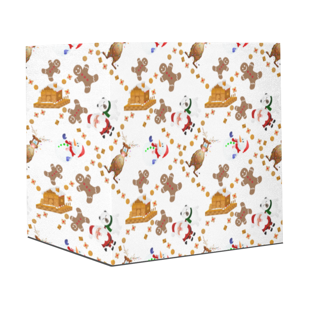 Christmas Gingerbread Snowman and Santa Claus Gift Wrapping Paper 58"x 23" (2 Rolls)