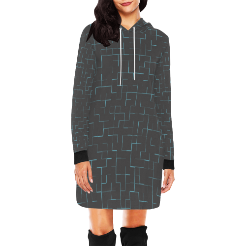 geometric hoodie All Over Print Hoodie Mini Dress (Model H27)
