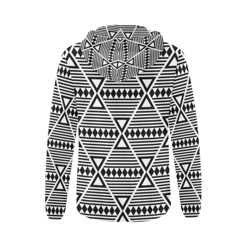 Black Aztec Tribal All Over Print Full Zip Hoodie for Women (Model H14)