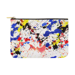 Blue and Red Paint Splatter Carry-All Pouch 12.5''x8.5''