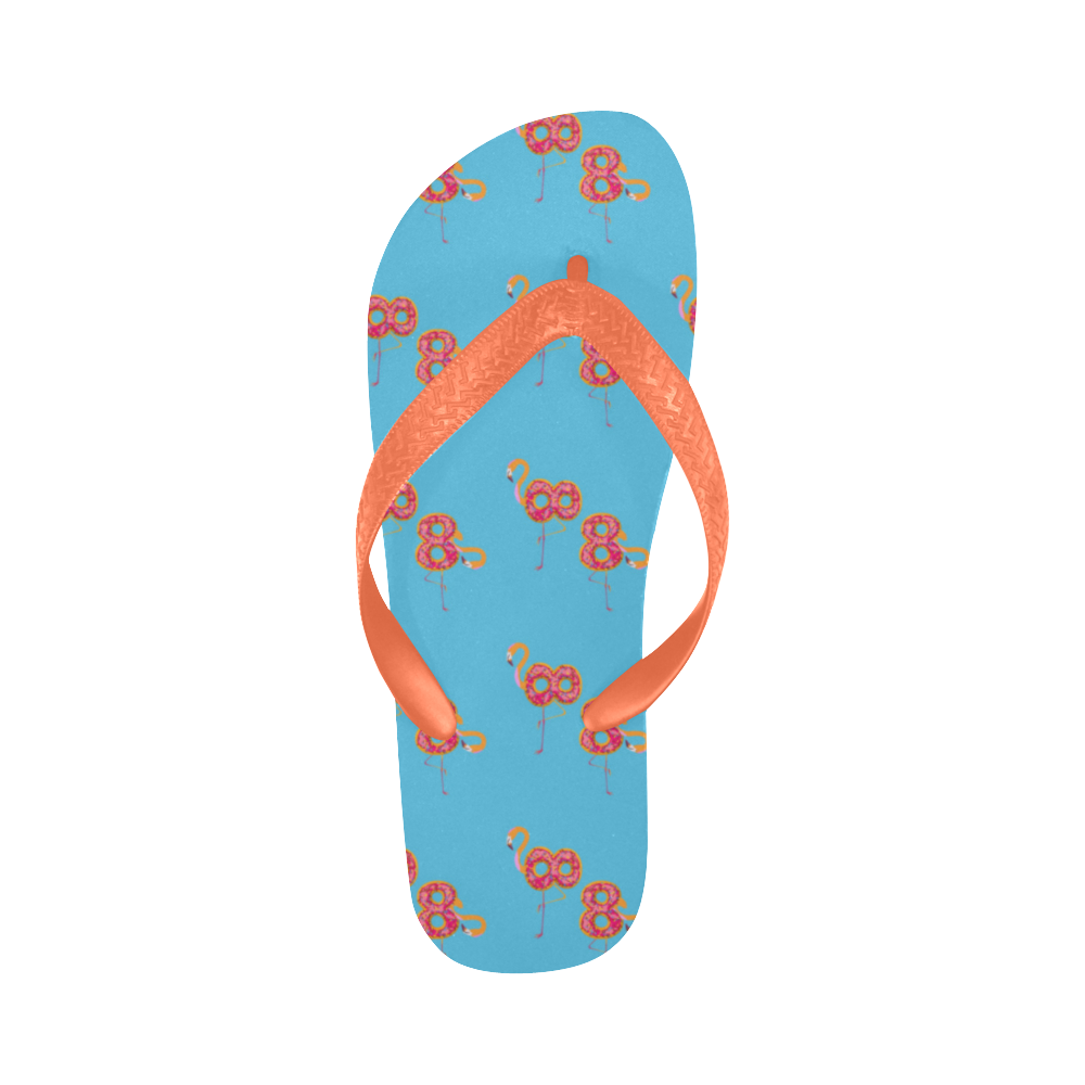 Flamingo Donut Flip Flops for Men/Women (Model 040)