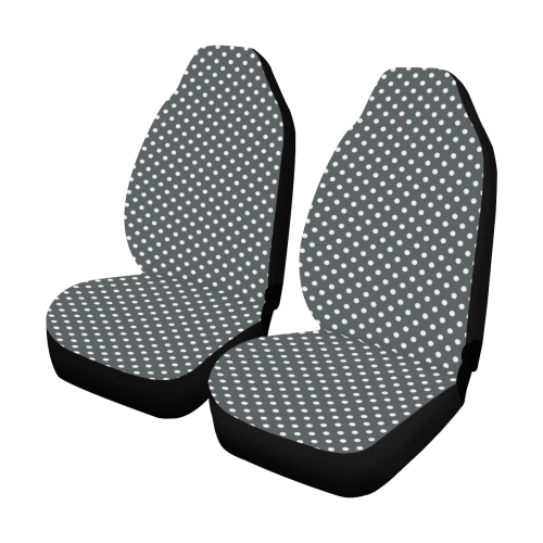 Silver polka dots Car Seat Covers (Set of 2)