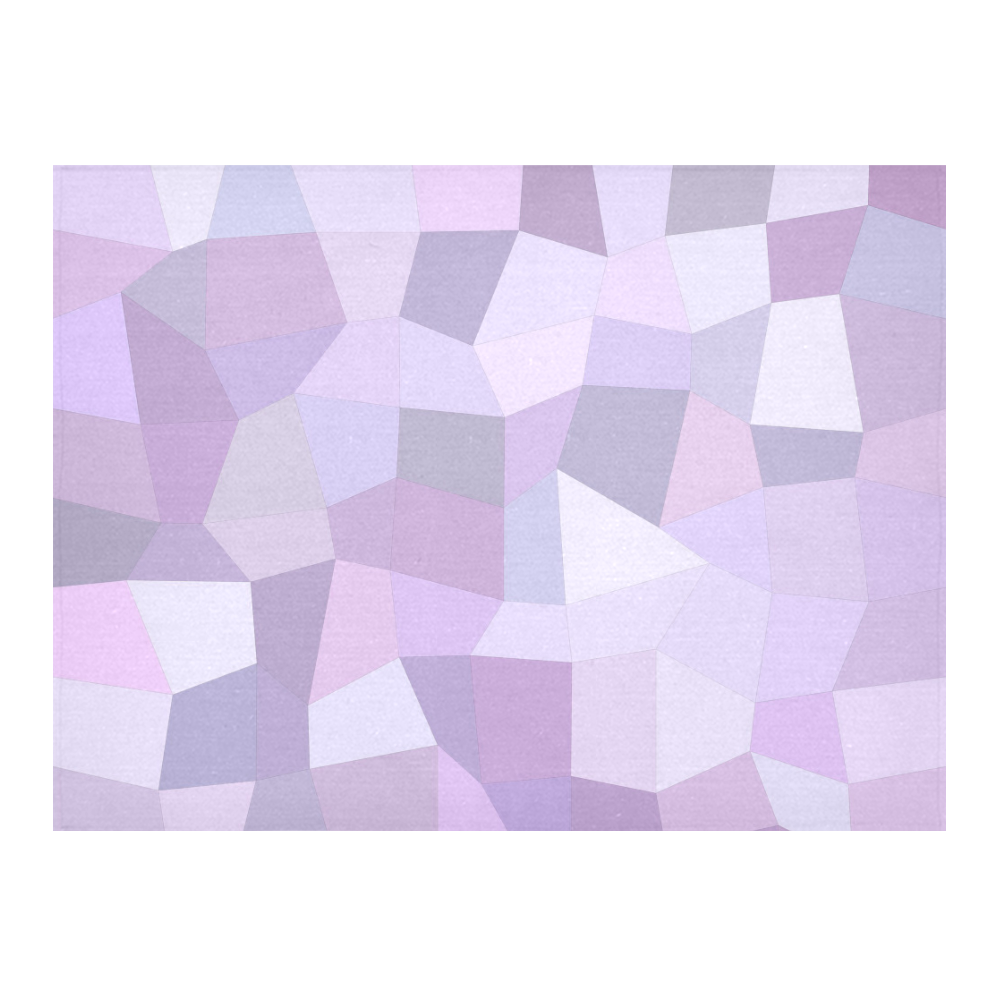 Pastel Purple Mosaic Cotton Linen Tablecloth 52"x 70"