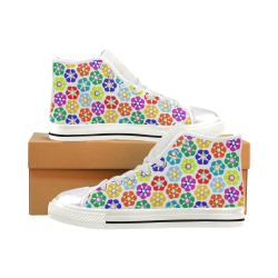 strange flowers pattern Women's Classic High Top Canvas Shoes (Model 017)