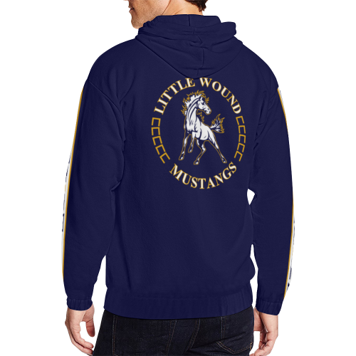 Little Wound Mustangs Carrie R All Over Print Full Zip Hoodie for Men/Large Size (Model H14)