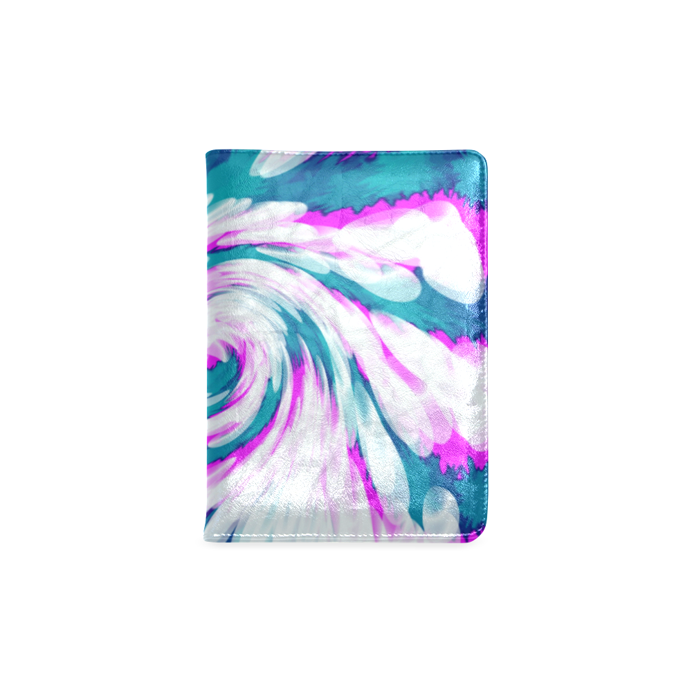 Turquoise Pink Tie Dye Swirl Abstract Custom NoteBook A5
