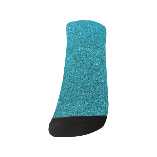 Turquoise Glitter Women's Ankle Socks