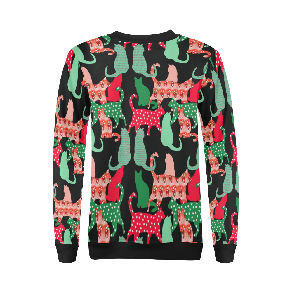 christmas cats sweatshirt All Over Print Crewneck Sweatshirt for Women (Model H18)