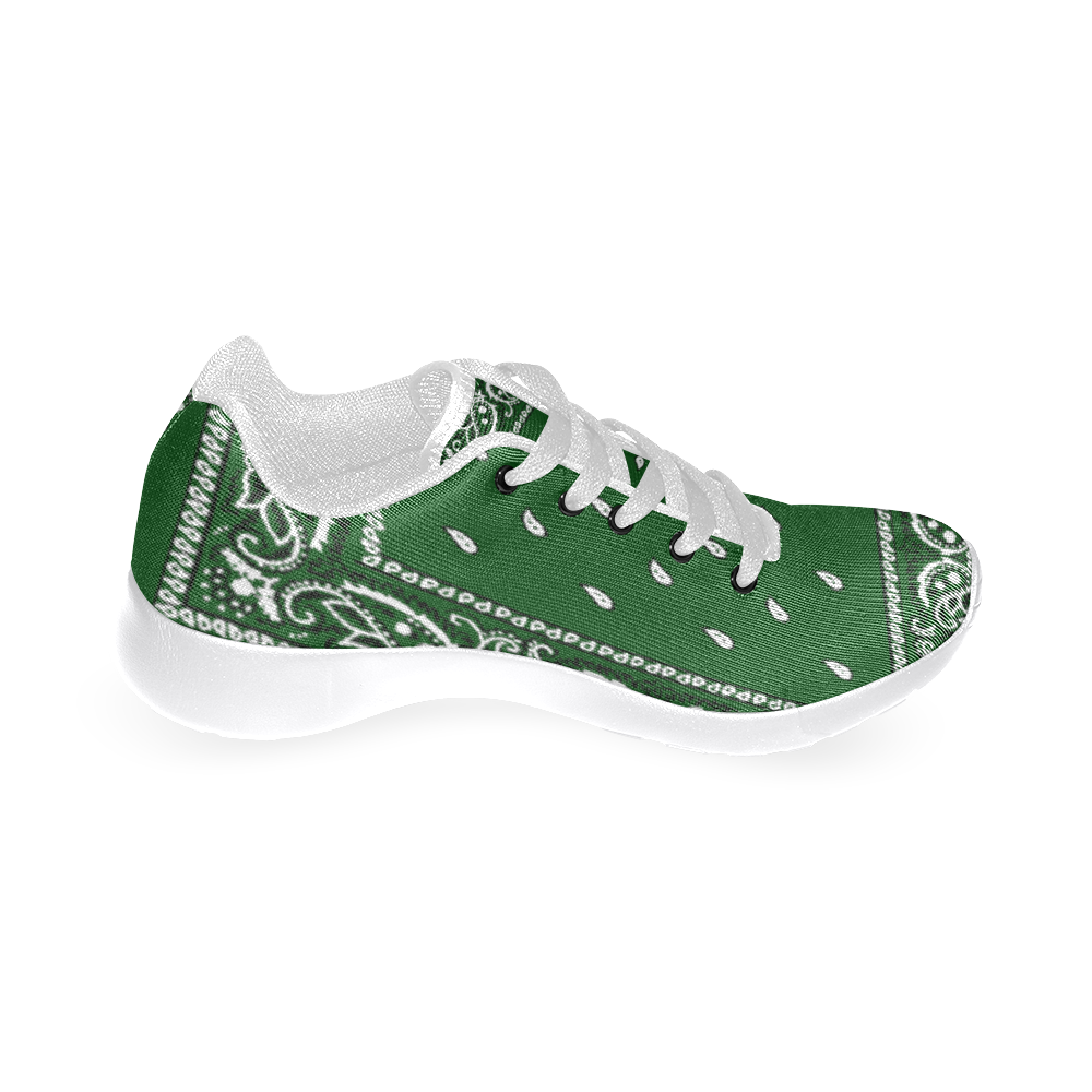 Green Bandana Men-White Men’s Running Shoes (Model 020)