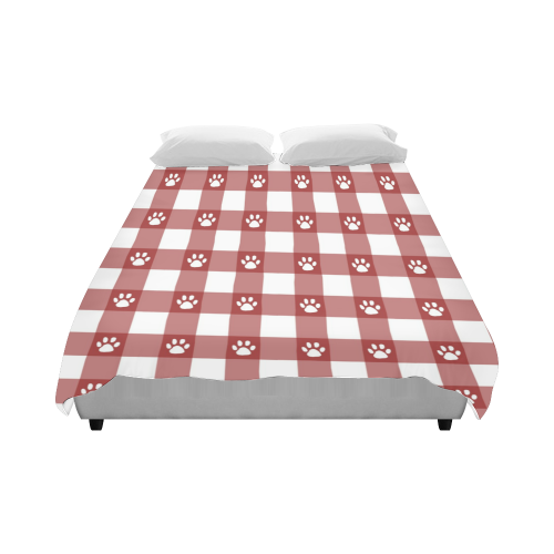 Plaid and paws Duvet Cover 86"x70" ( All-over-print)