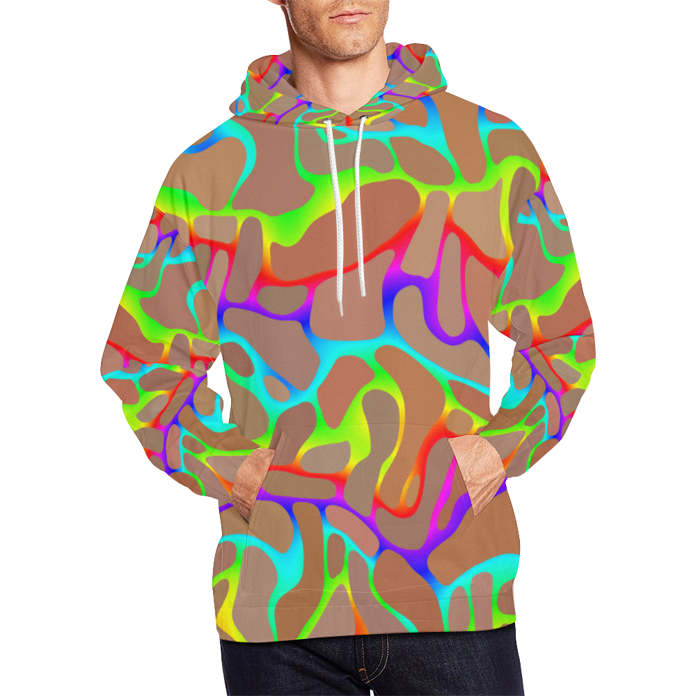 Colorful wavy shapes All Over Print Hoodie for Men (USA Size) (Model H13)