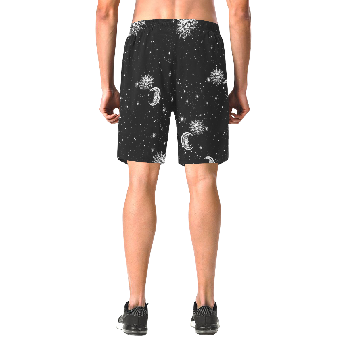 Mystic Stars, Moon and Sun Men's All Over Print Elastic Beach Shorts (Model L20)