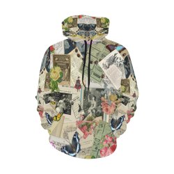 Vintage pages All Over Print Hoodie for Women (USA Size) (Model H13)