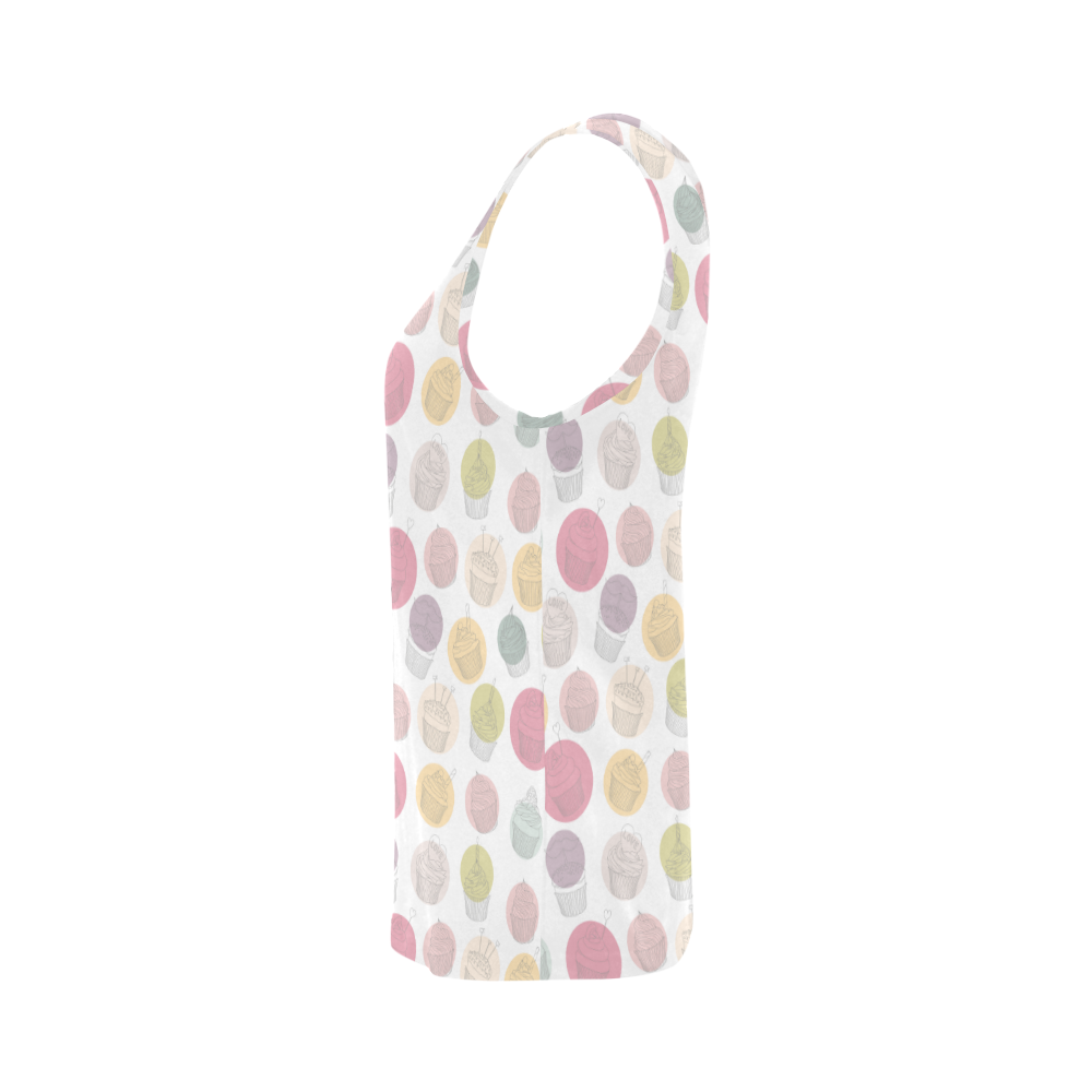 Colorful Cupcakes All Over Print Tank Top for Women (Model T43)