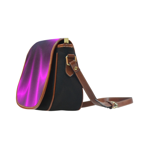Purple Blossom Saddle Bag/Small (Model 1649)(Flap Customization)